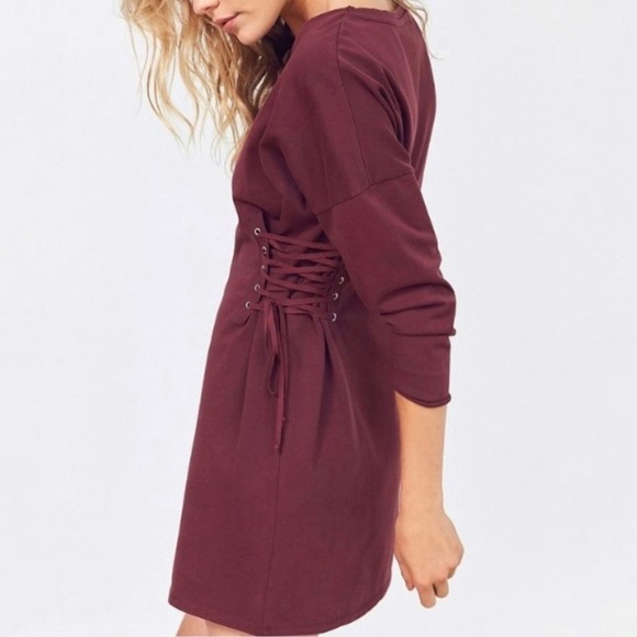 silence + noise Dresses & Skirts - UO Silence + Noise Wine Lace Up Side Dress Sz M
